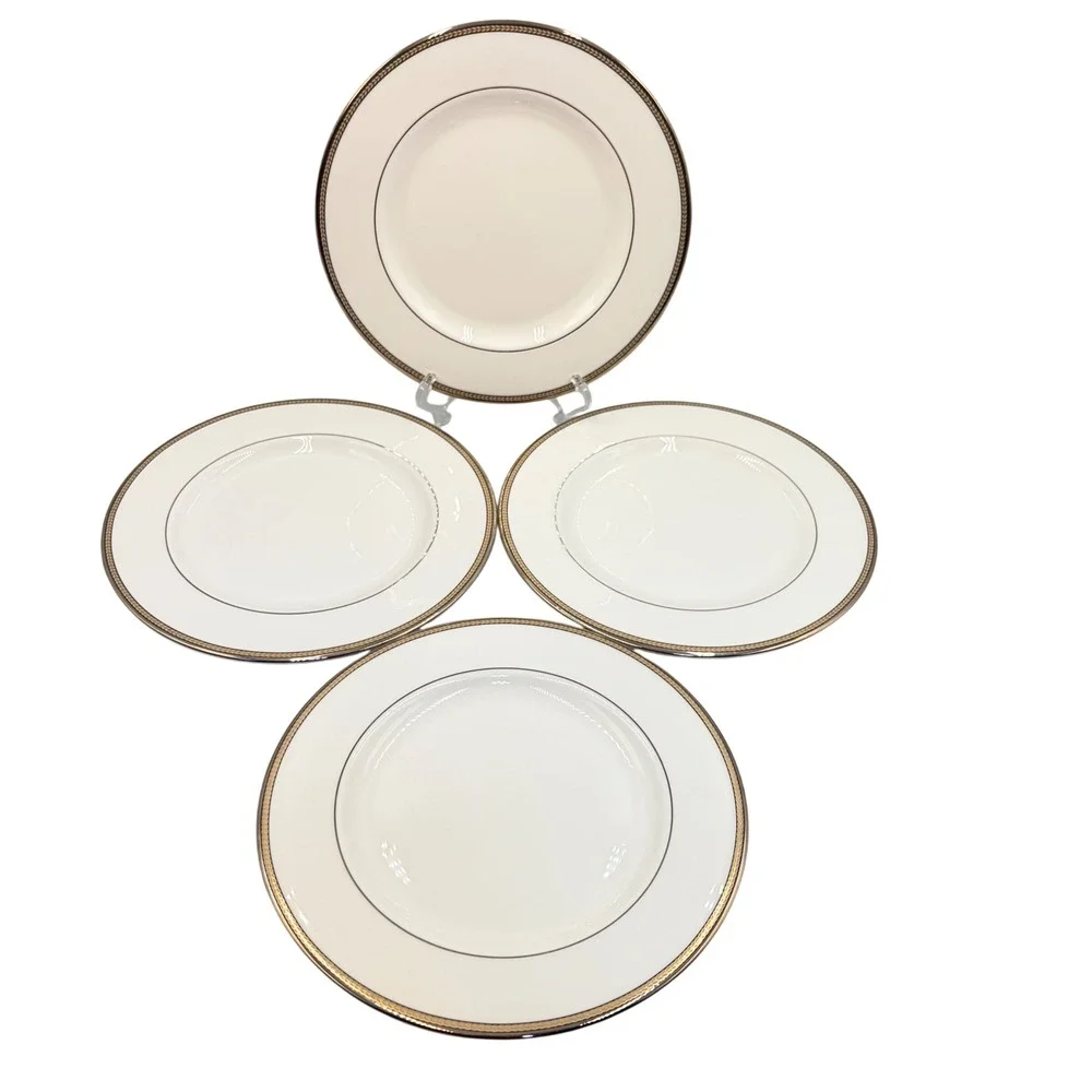 Kate Spade Lenox Sonora Knot Salad Plates Set of 4 USA 8 1/4 in. Discontinued